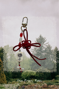 Chrysanthemum with Chinese knot, Handmade clay charm keychain
