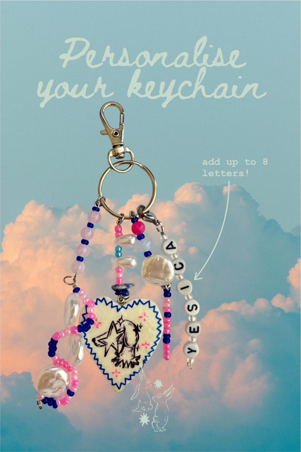 Dog Clay Charm Keychain